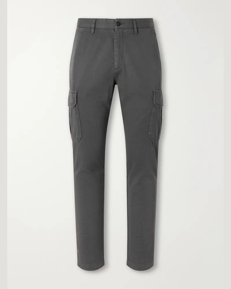 MR P. Samuel Slim-Fit Straight-Leg Organic Cotton-Twill Cargo Trousers Gray