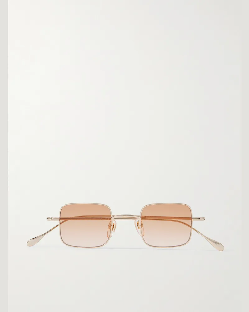 Gucci Silberfarbene Sonnenbrille mit eckigem Rahmen Gold