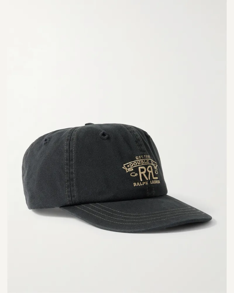 RRL Logo-Embroidered Cotton-Twill Baseball Cap Black