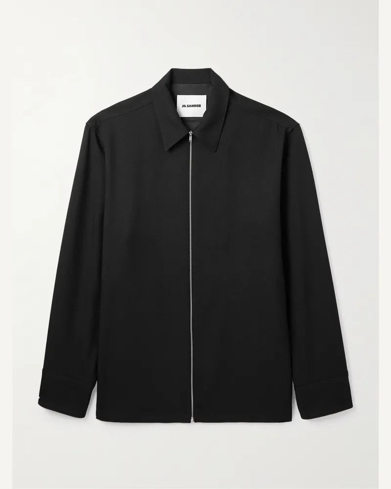 Jil Sander Hemdjacke aus Shell Schwarz
