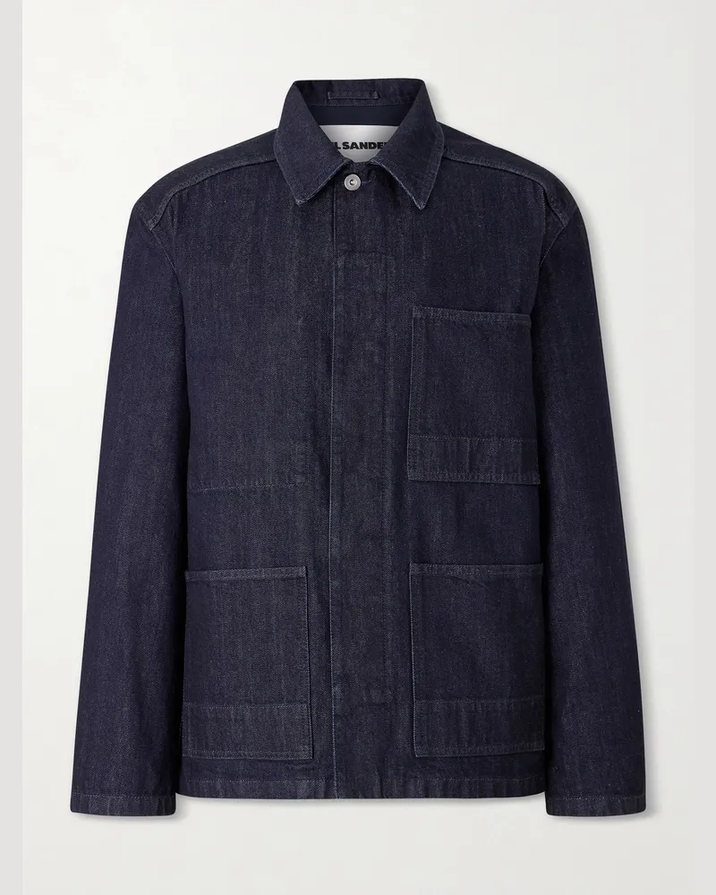 Jil Sander Denim Blouson Jacket Blue