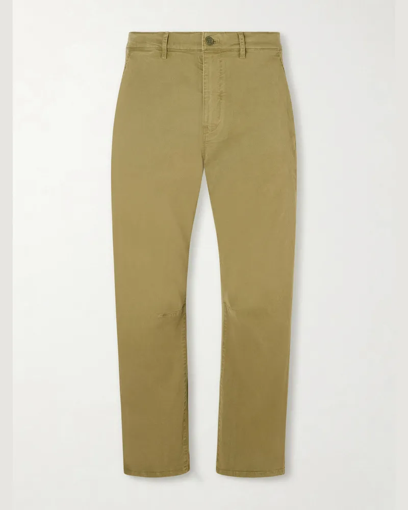 Nili Lotan Carpenter gerade geschnittene, verkürzte Hose aus Twill aus einer Baumwollmischung Grün