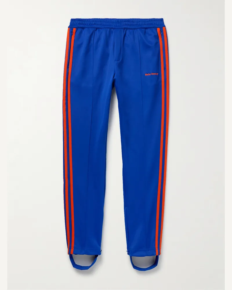 adidas Wales Bonner Gerade geschnittene Jogginghose aus recyceltem Jersey mit Streifen und Logostickerei Blau