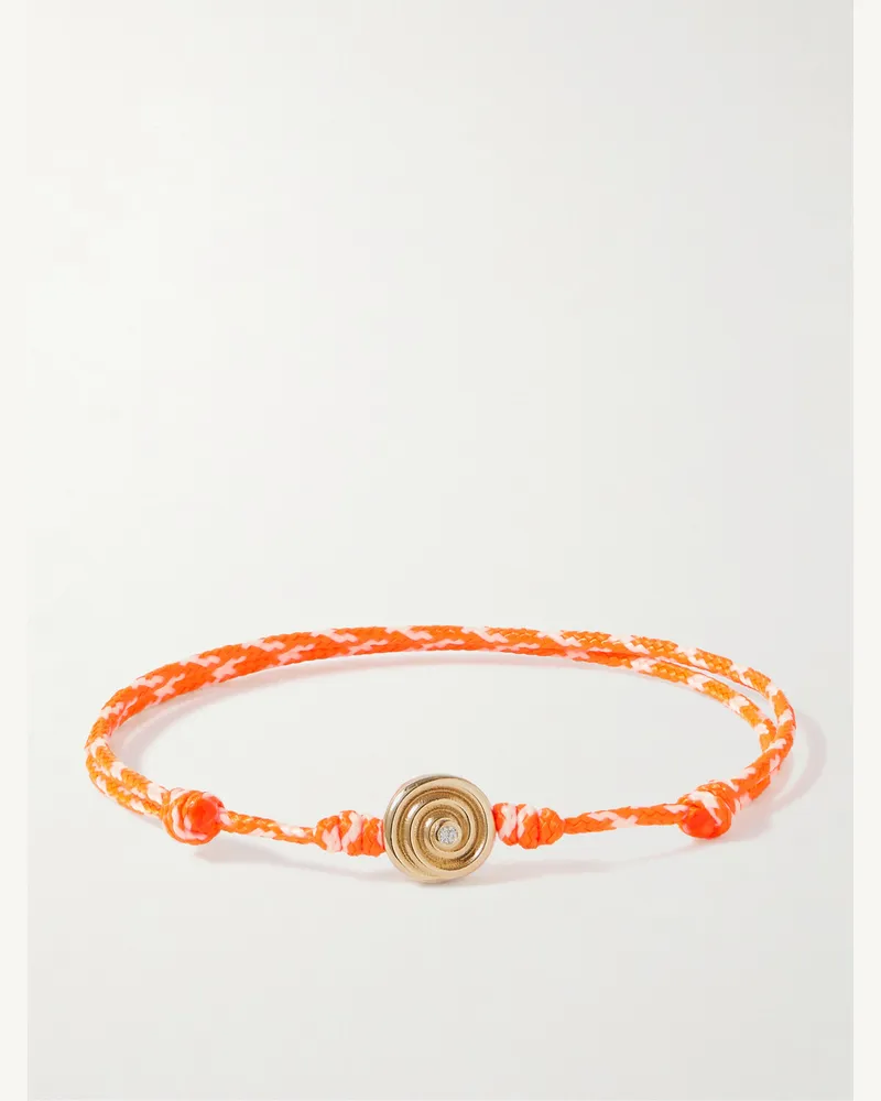 Luis Morais Armband aus Kordel mit Detail aus Gold und Diamant Orange