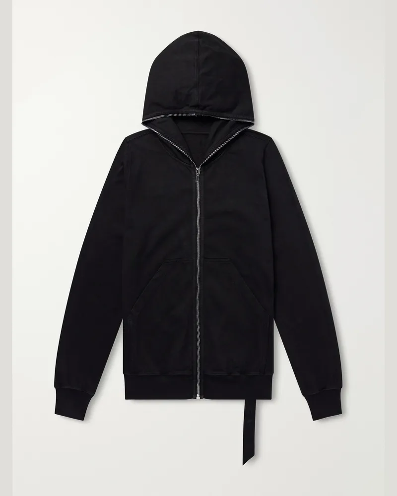 DRKSHDW by Rick Owens Gimp Cotton-Jersey Zip-Up Hoodie Black