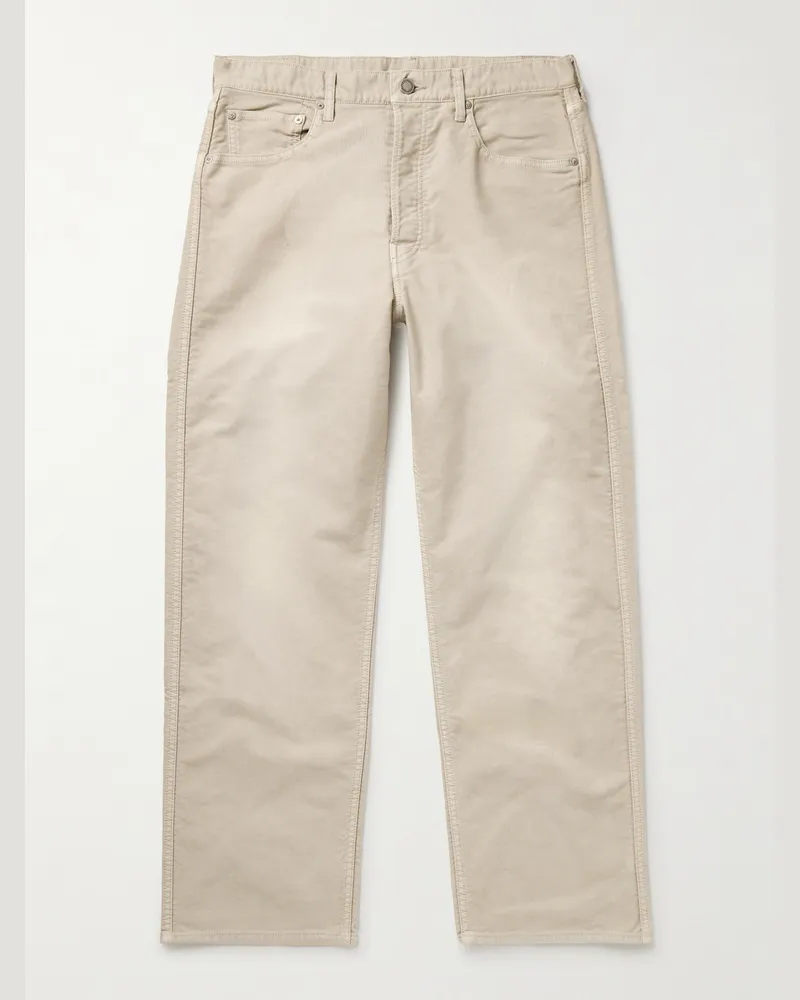 Visvim Fluxus 01 gerade geschnittene Hose aus Baumwoll-Twill Neutral