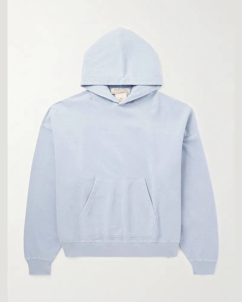 Remi Relief Cotton-Jersey Hoodie Blue