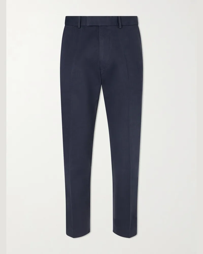 Tom Ford Gerade geschnittene Hose aus Baumwolldrillich Blau