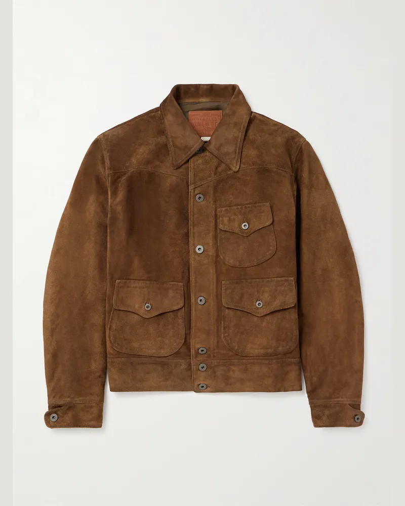 RRL Alston Jacke aus Veloursleder Braun