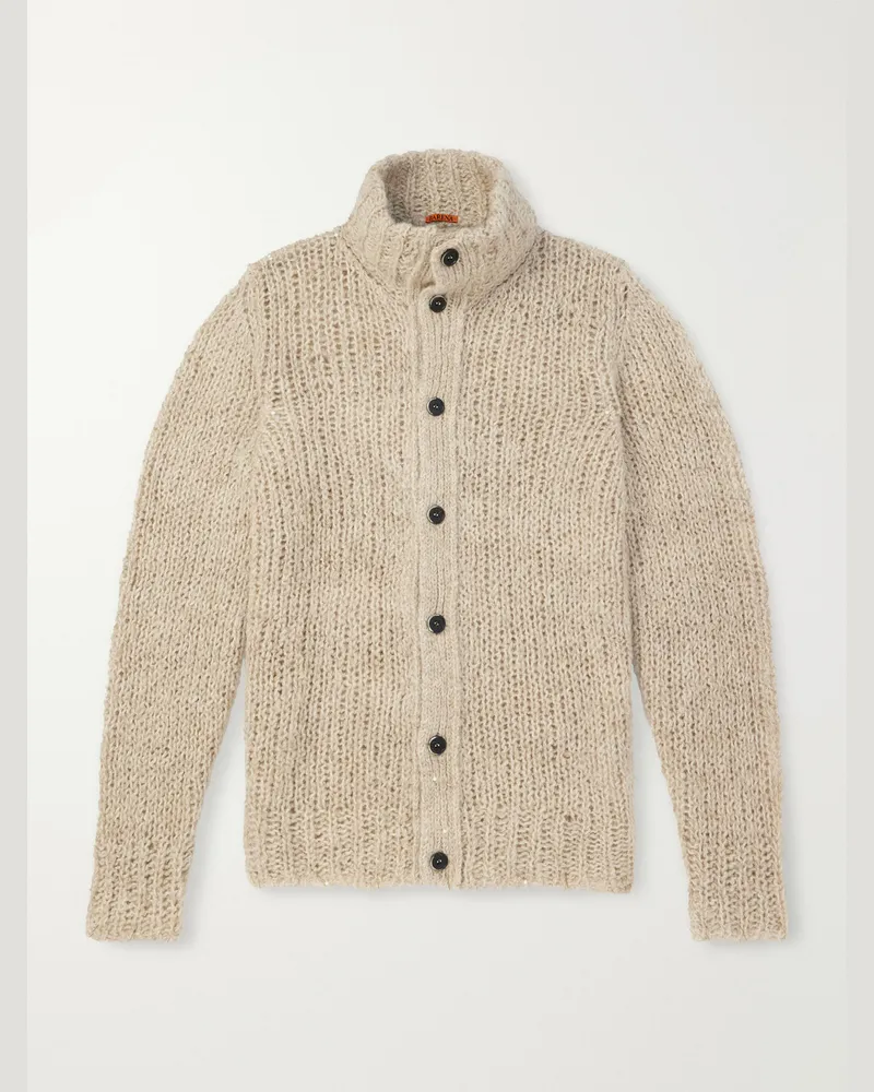 BARENA Alpaca, Wool and Linen-Blend Cardigan Neutrals