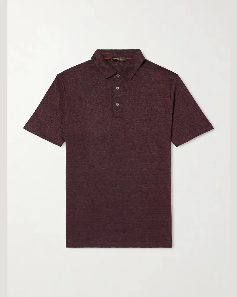 Loro Piana Linen Polo Shirt Burgundy