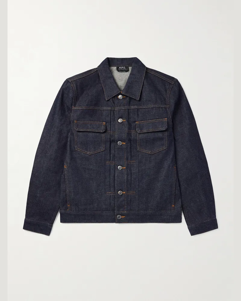 A.P.C. Jeansjacke aus Selvedge Denim Blau