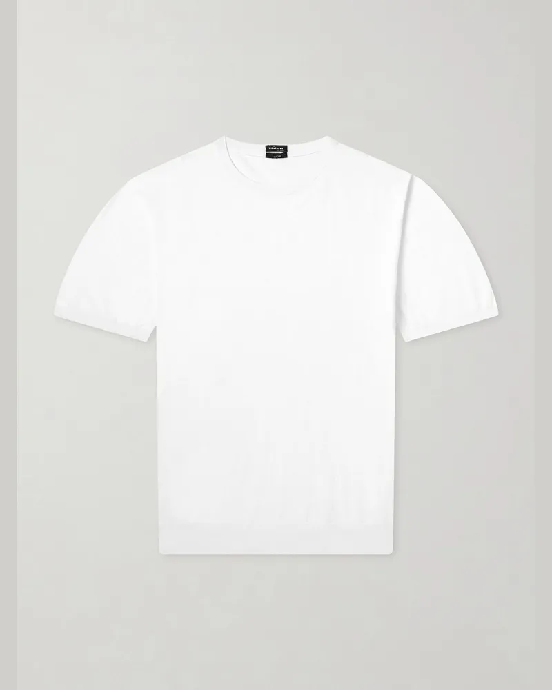 Kiton Knitted Cotton T-Shirt White