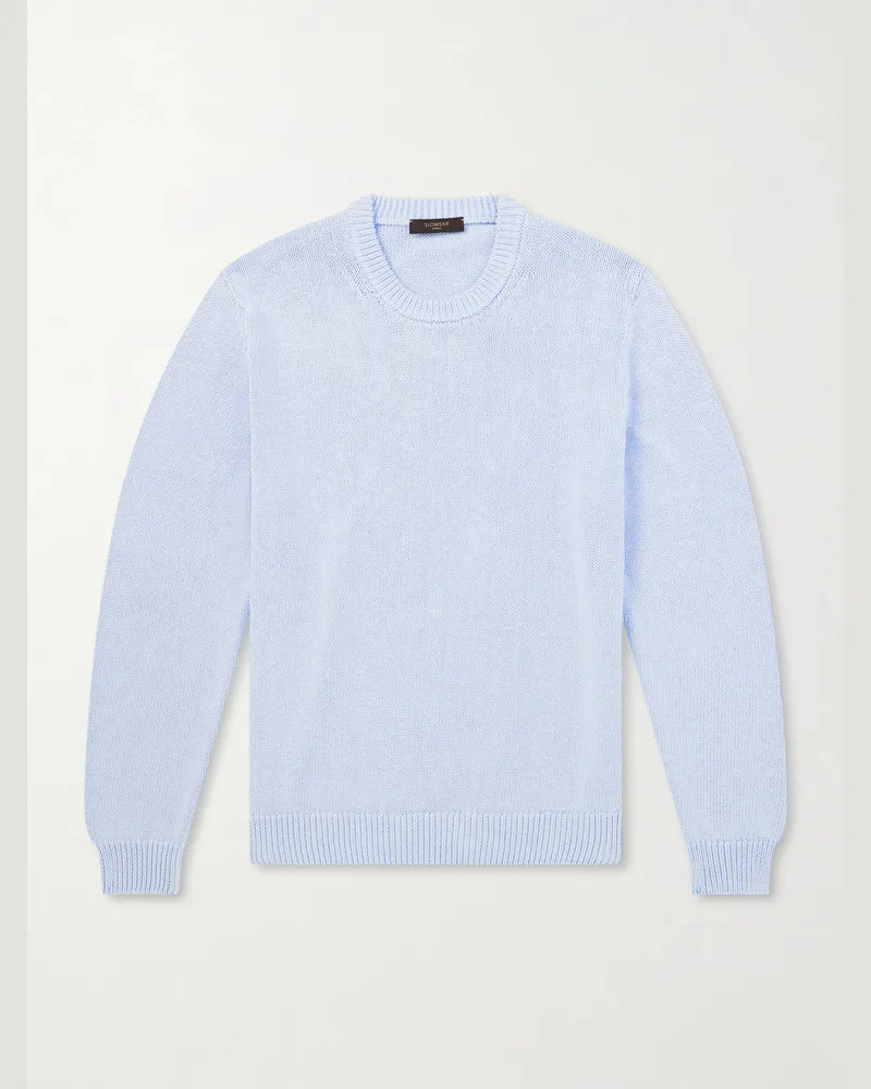 Slowear Slim-Fit Cotton Sweater Blue