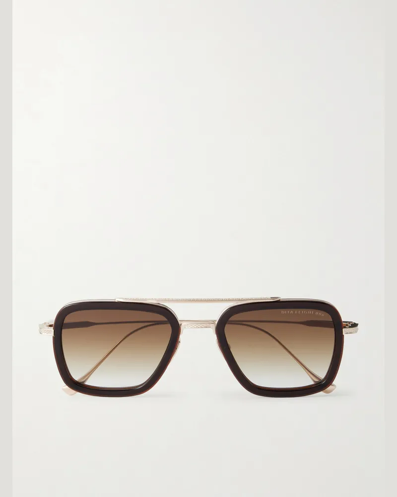 DITA Flight.006 Aviator-Style Gold-Tone and Acetate Sunglasses Gold