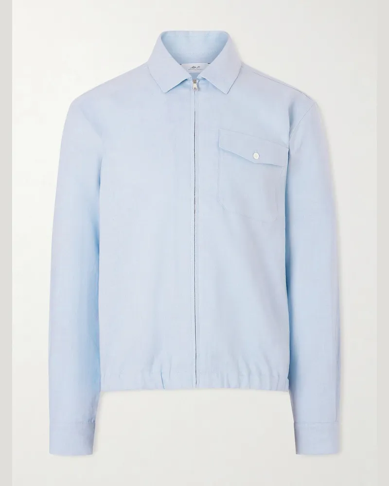 MR P. Hemdjacke aus Leinen Blau