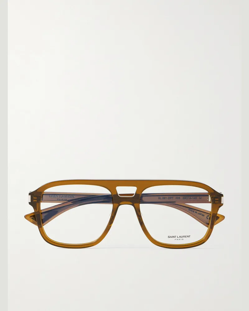 Saint Laurent Pilotenbrille aus Azetat Braun