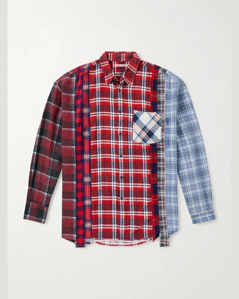 NEEDLES 7 Cuts Wide Hemd aus Flanell in Patchwork-Optik Rot