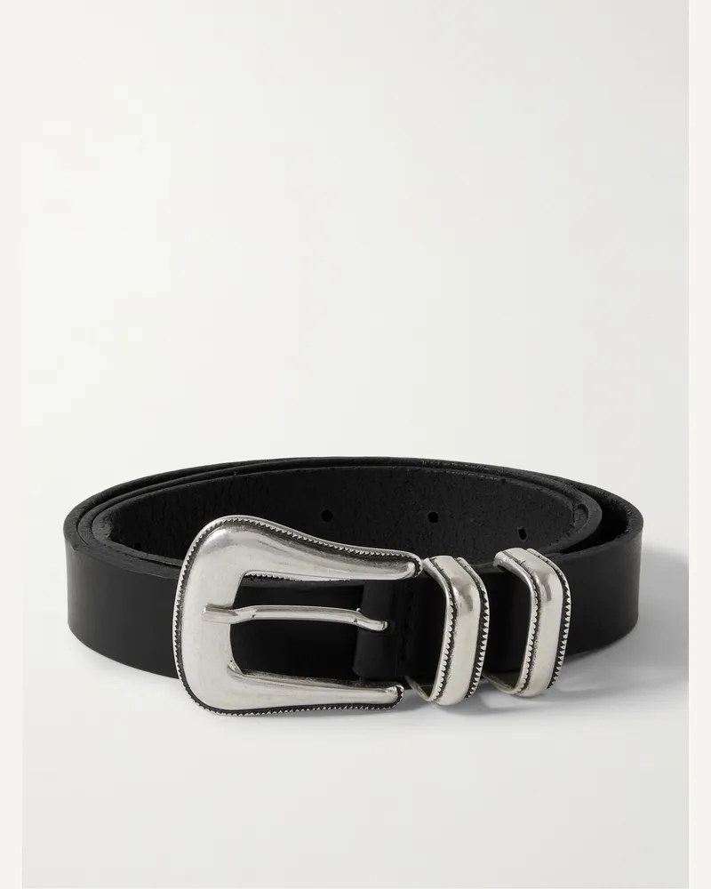 Nudie Jeans Ledergürtel im Western-Stil, 2,5 cm Schwarz