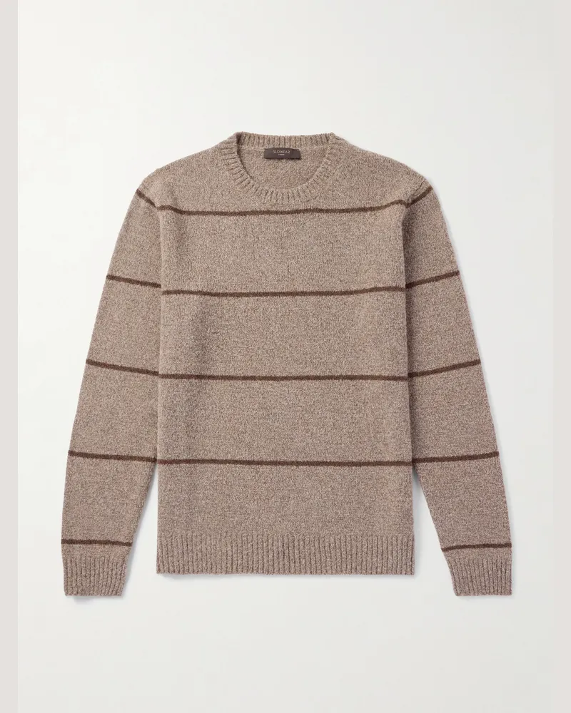 Incotex Zanone Pullover aus einer Schurwollmischung mit Streifen Braun