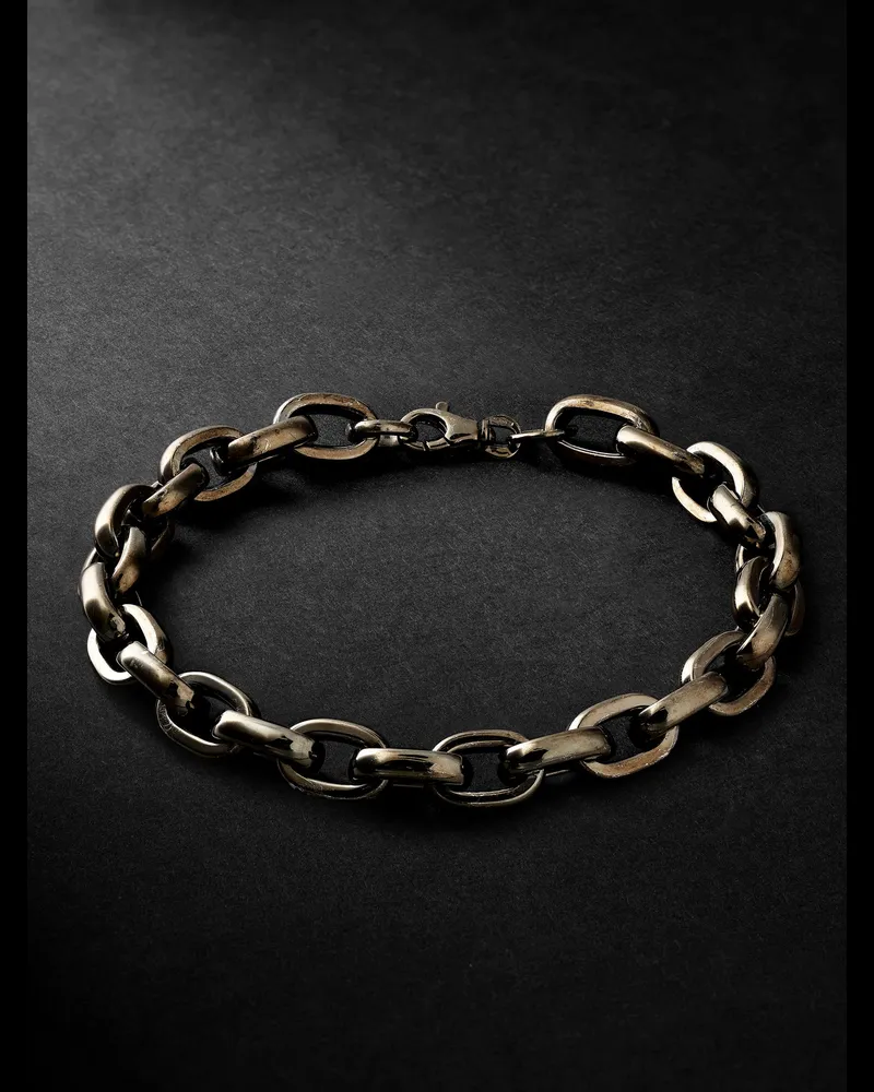 AS29 Bold Link Blackened Gold Bracelet Black