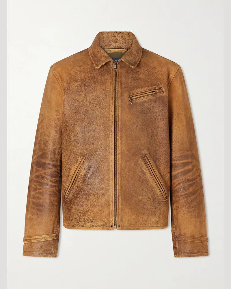 Ralph Lauren Lederjacke Braun