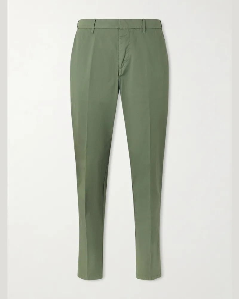Altea Dumbo Tapered Cotton-Blend Gabardine Trousers Green