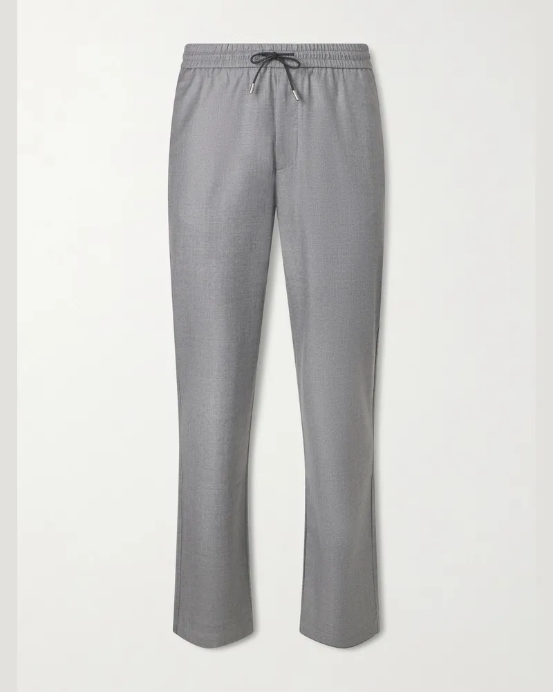 SEASE Summer Mindset Straight-Leg Virgin Wool Drawstring Trousers Gray