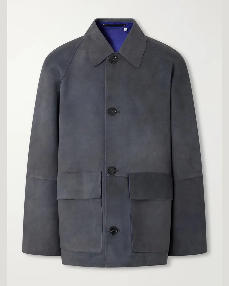 Paul Smith Oversized Bonded-Suede Jacket Gray