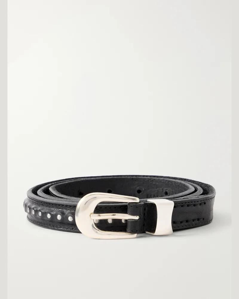 Our Legacy 2cm Embellished Leather Belt Black