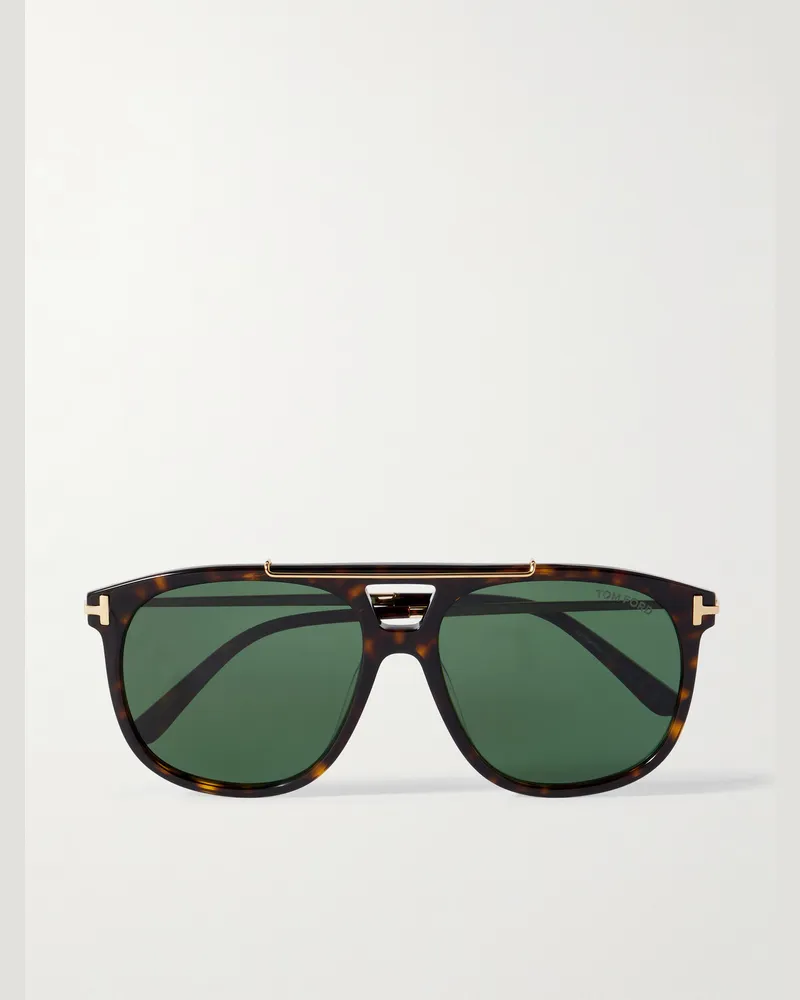 Tom Ford Sam Aviator-Style Tortoiseshell Acetate Sunglasses Tortoiseshell