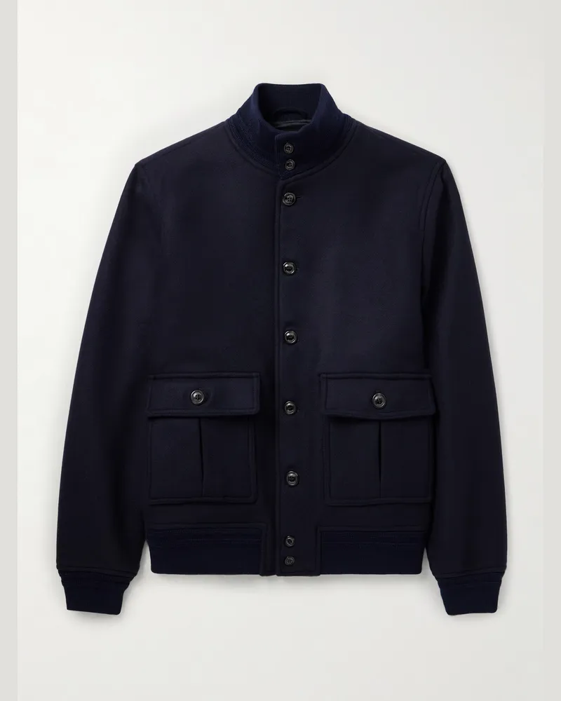 Valstar Virgin Wool Bomber Jacket Blue