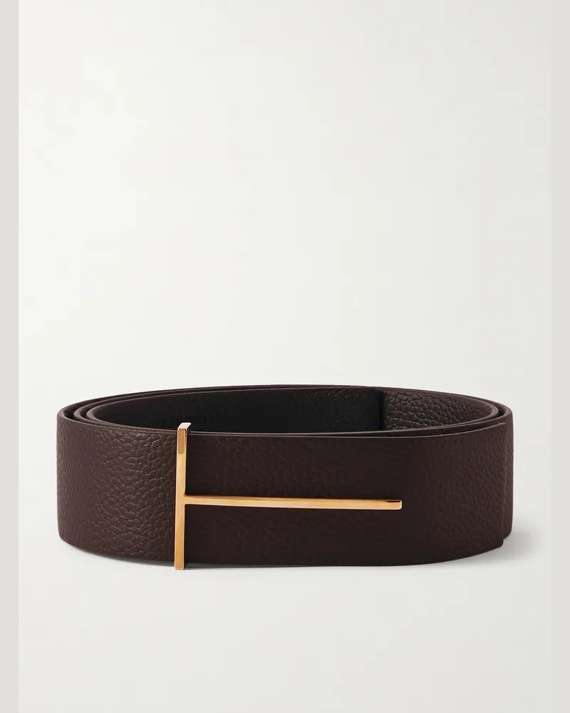 Tom Ford Full-Grain Leather Belt Brown