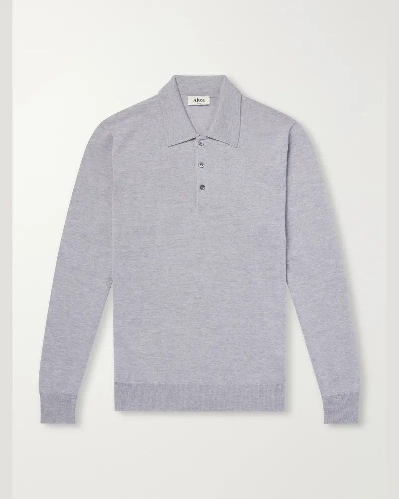 Altea Merino Wool Polo Shirt Gray