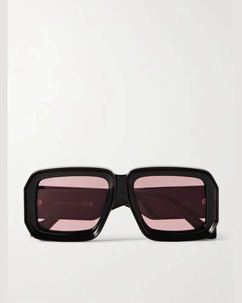 Loewe Paula's Ibiza Dive Oversized-Sonnenbrille mit eckigem Rahmen aus Azetat Schwarz