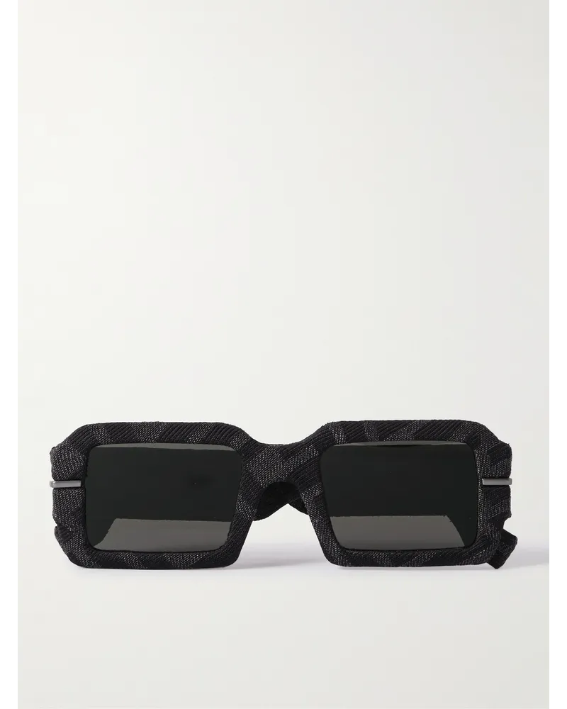 Fendi graphy Sonnenbrille mit D-Rahmen aus Azetat Schwarz