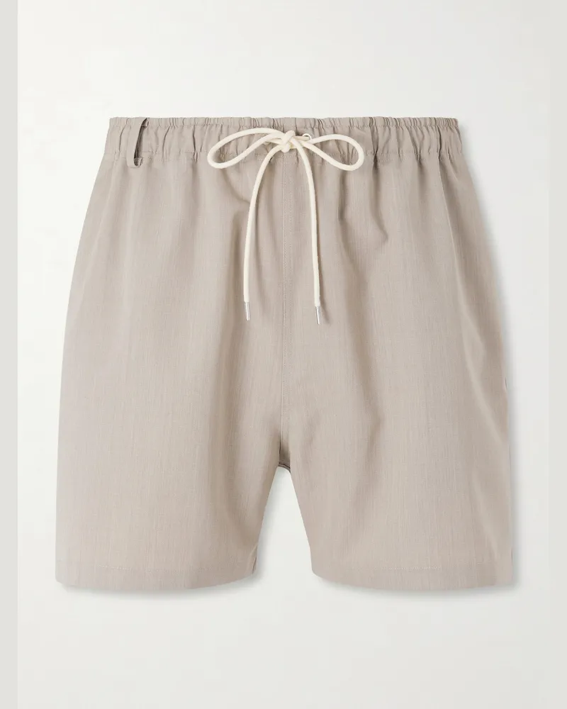 AURALEE Wool Drawstring Shorts Neutrals