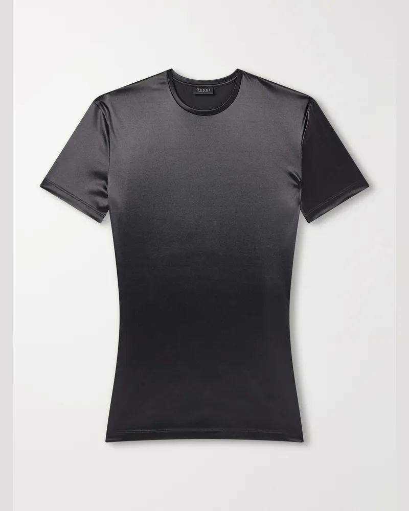Gucci Satin-Jersey T-Shirt Black