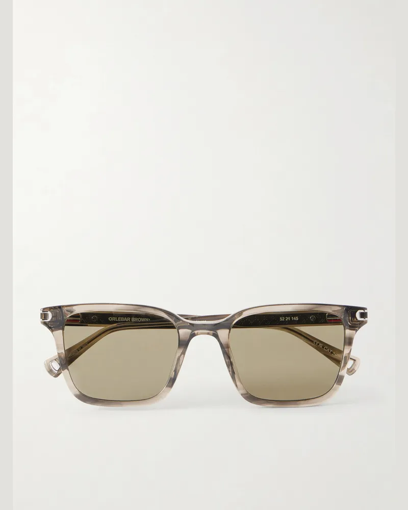 Orlebar Brown Robbie D-Frame Acetate Sunglasses Brown