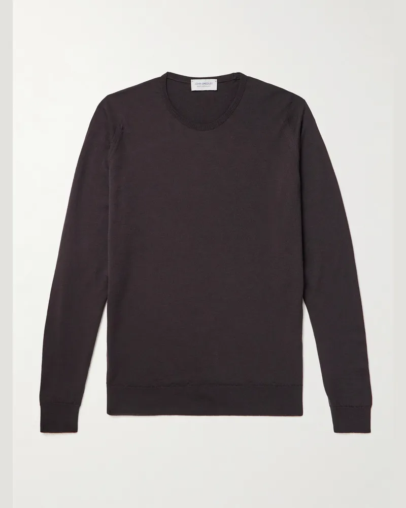 John Smedley Lundy schmal geschnittener Pullover aus Merinowolle Braun
