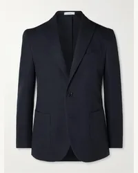 Boglioli Blazer aus gebürstetem Baumwoll-Twill Blau