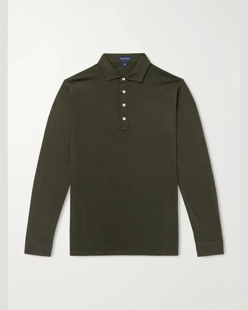 Peter Millar Ashby Cotton-Jersey Polo Shirt Green