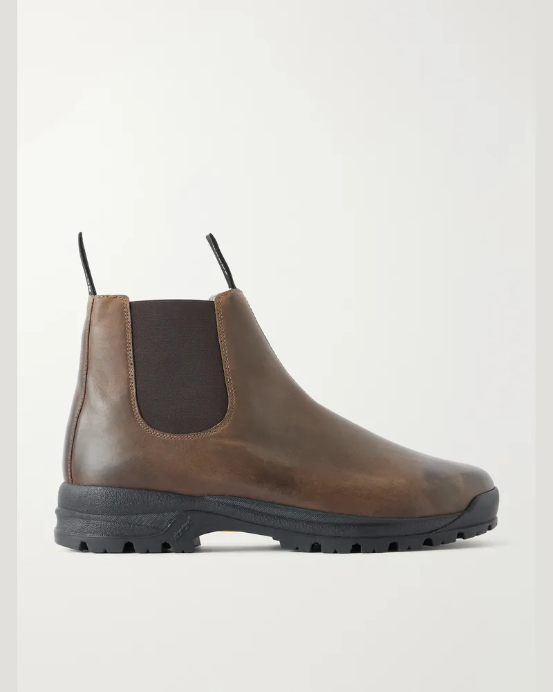 Grenson  Sneaker 94 Burnished Suede Chelsea Boots Brown