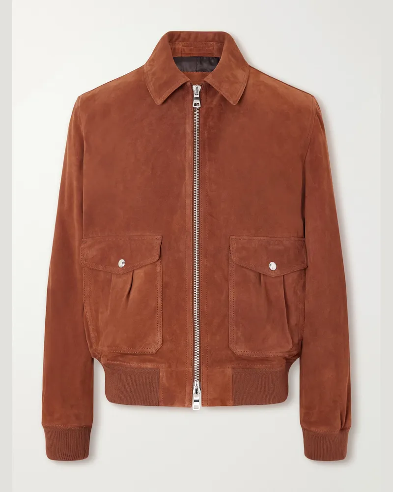 MR P. Suede Blouson Jacket Brown