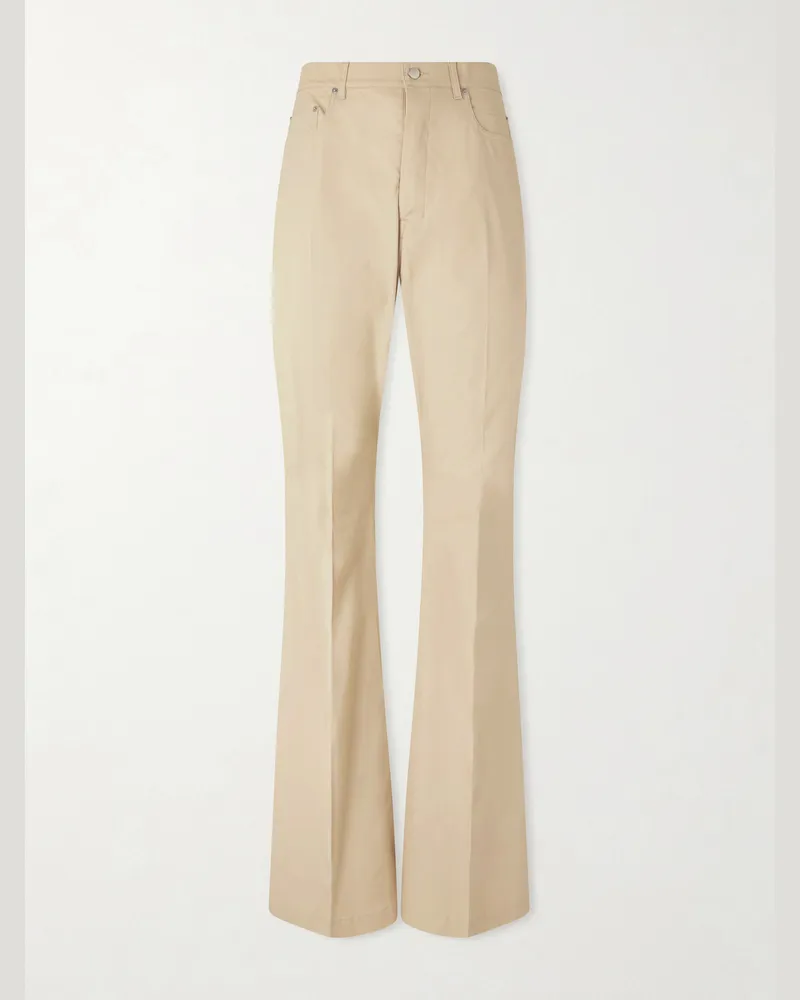 Rick Owens Bolan Bootcut Organic Cotton-Blend Trousers Neutrals
