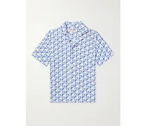 007 Howell Hemd aus bedrucktem Baumwollfrottee mit Reverskragen