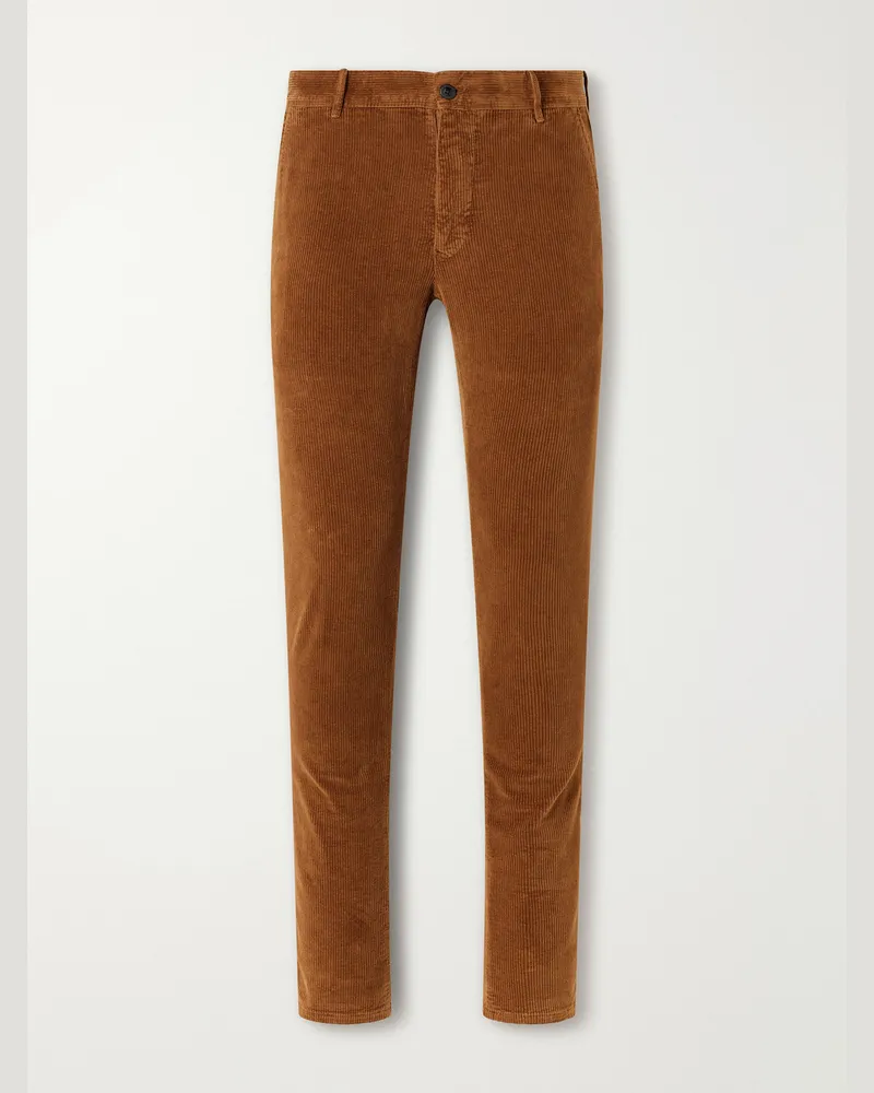 Slowear Straight-Leg Cotton-Blend Corduroy Trousers Brown