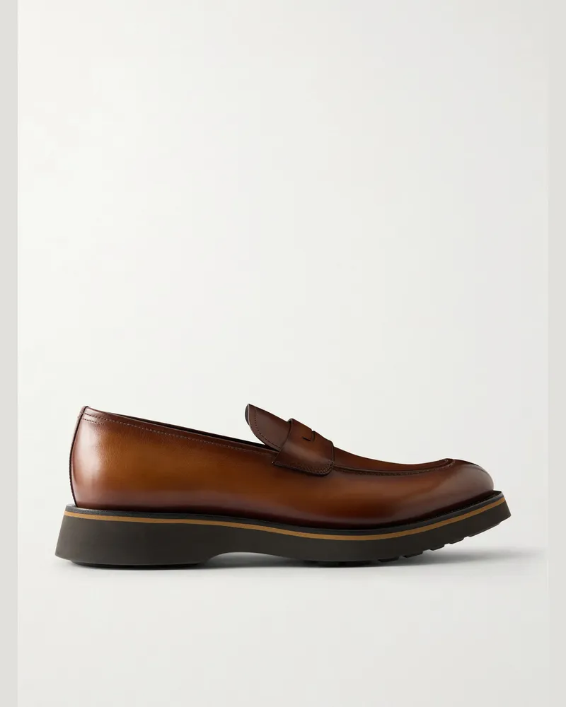 Berluti Alessio Venezia Leather Loafers Brown