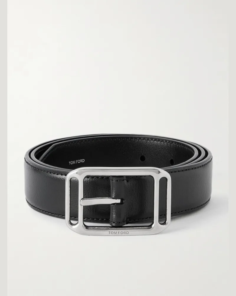 Tom Ford Stadium Gürtel aus Leder, 3,8 cm Schwarz