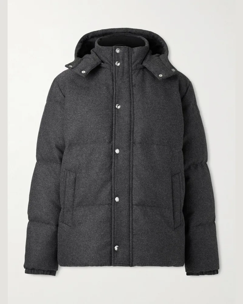 MR P. Daunenjacke aus gestepptem Flanell Schwarz